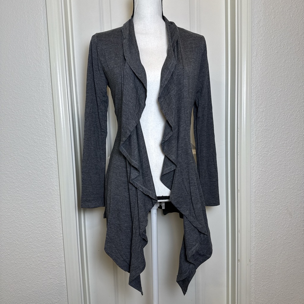 Papillon Homecoming Gray Waterfall Cardigan Sweater